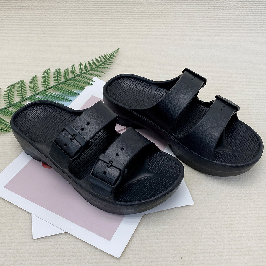 Double Buckle Platform Sandals