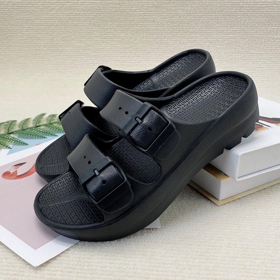 Double Buckle Platform Sandals