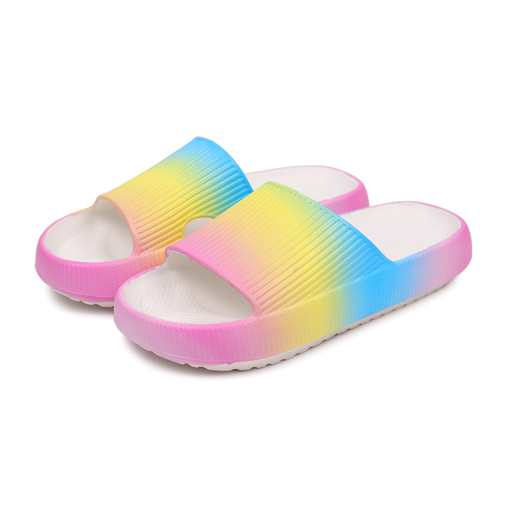 Unisex Rainbow Slippers Customizable Logo