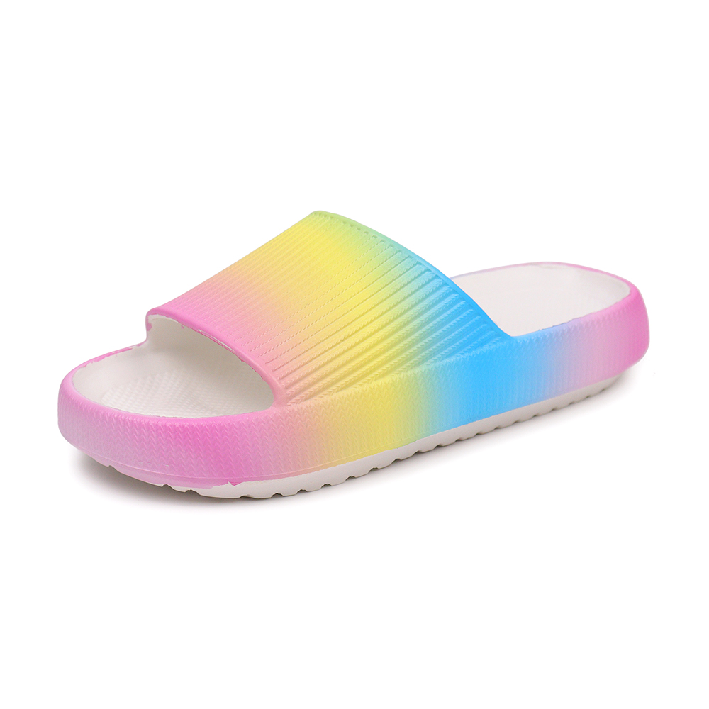 Unisex Rainbow Slippers Customizable Logo