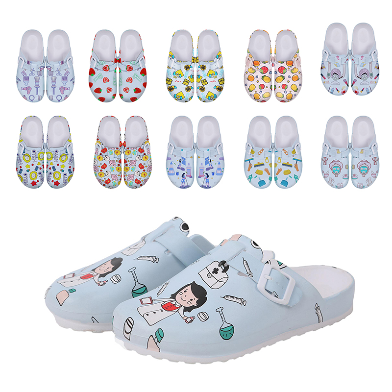 women's medical shoes printing nurse clogs
