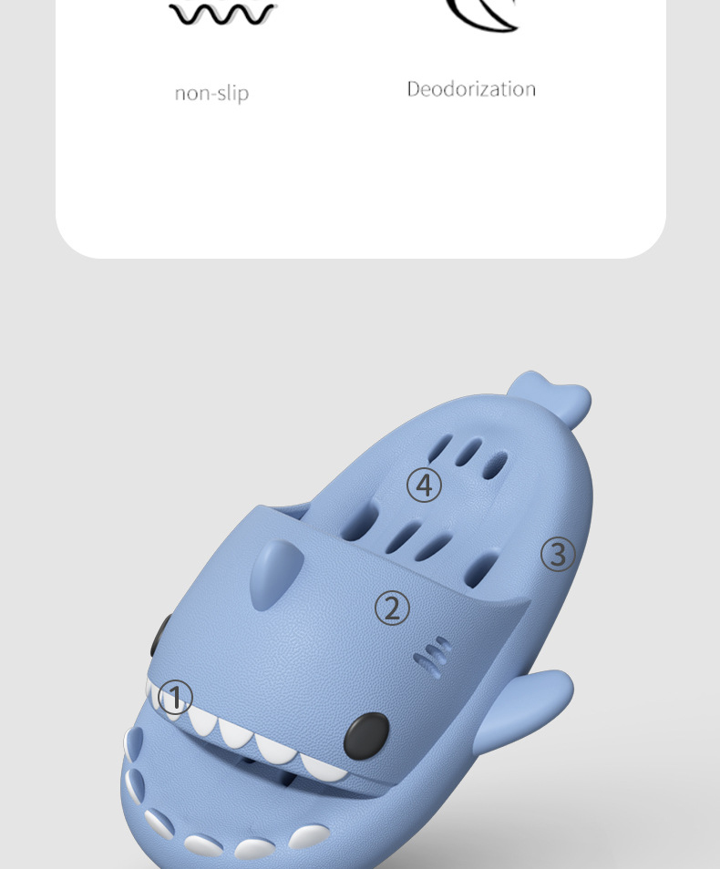 custom colorful EVA bathroom shark slippers